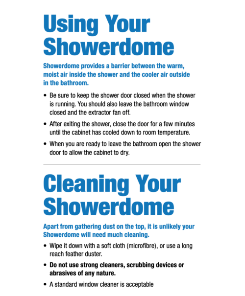 How to clean your Showerdome
